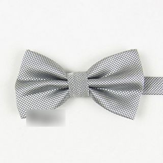 Mens Solid Color Thin Check Casual Bow Tie