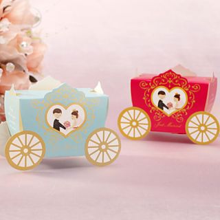 Cute Carriage Shaped Favor Boxes   Set of 12 (More Colors)