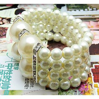 Womens Diamond Pearl Bracelet