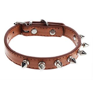 Adjustable Seven Rivet Style PU Leather Collar for Dogs (Assorted Color)