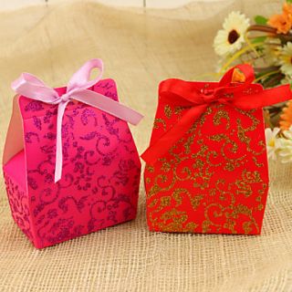 Classic Favor Boxes With Ribbon   Set of 12 (More Colors)