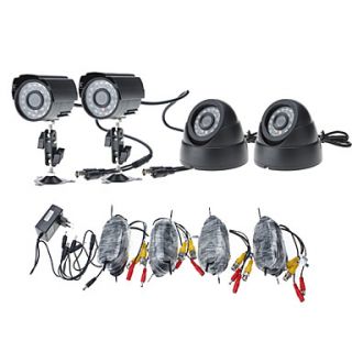 Day/Night Security Camera 4 Pack(2 Waterproof Outdoor Cameras 2 Indoor Cameras)