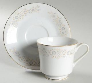 Diamond (Japan) Winchester Footed Cup & Saucer Set, Fine China Dinnerware   Whit