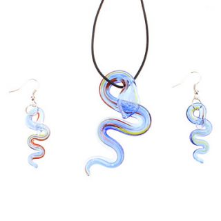 Ocean Blue Snake Shaped Jewelry Set