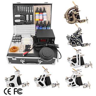 6 Guns Tattoo Kit with LCD Power and 730 Ink