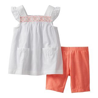 Carters 2 pc. Flutter Sleeve Top and Short Set   Girls 2t 4t, White, Girls
