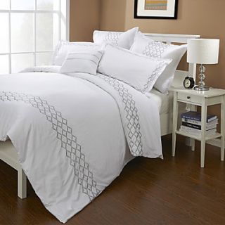 3 Piece 300TC Diamond Embroidery Cotton Duvet Cover Set