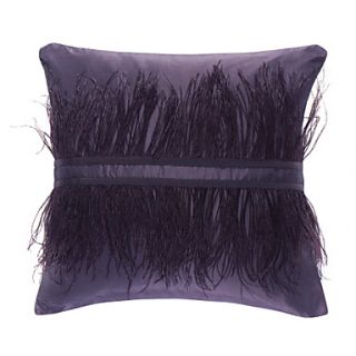 Modern Style Pillow Cover with Feather Decoration