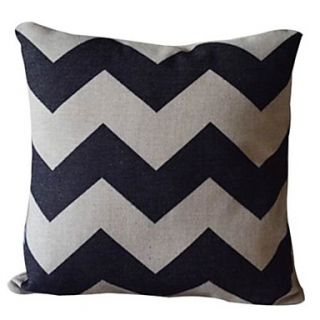 Classic Wavy Line Cotton/Linen Decorative Pillow Cover