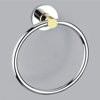 Contemporary Style Chrome Finish Zinc Alloy Wall Mounted Towel Rings (Circle Shape)
