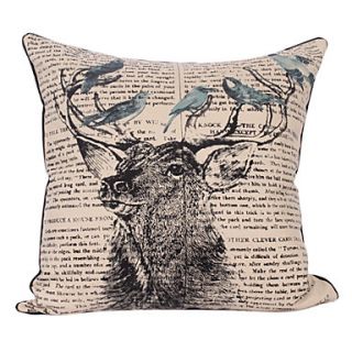 Classic Deer Cotton Decorative Pillow Cover
