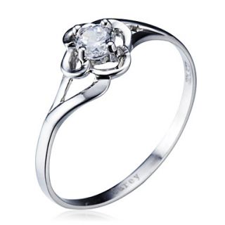 Personlized 925 Silver With Zircon Flower Ring