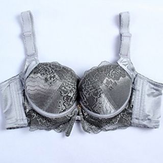Sexy Silver Gray Lace Push up Adjustable Bra