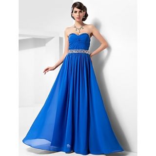 A line Sweetheart Floor length Chiffon Evening/Prom Dress (493661)