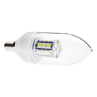 E14 5W 27x5050 SMD 380 420LM 6000 6500K Natural White Light LED Candle Bulb (AC 110 130/AC 220 240 V)