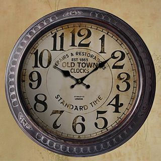 13.5H Antique Metal Wall Clock