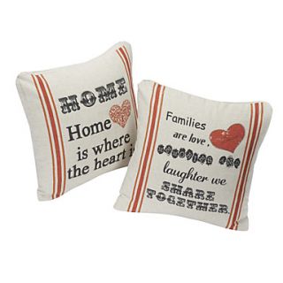 Set of 2 Home Cotton/Linen Decorative Pillow Cover