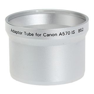 52mm Lens and Filter Adaptor Tube for Canon A570 IS B52 Silver