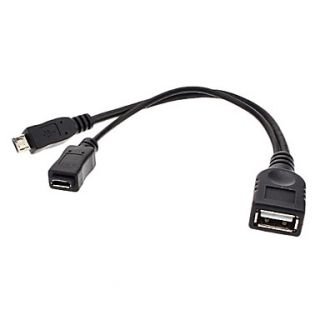 USB Female to Micro USB Male and Micro USB Female OTG Cable for Samsung Galaxy S3 I9300 and Others