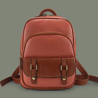 Womens Preppy Style Casual Vintage Contrast Color Backpack