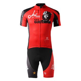 SPAKCT PolyesterPolyamideSpandex Short Sleeve Breathable Men Cycling Jersey(Red)