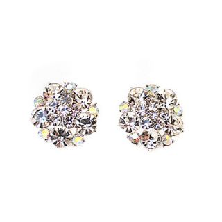 Classic Alloy Round Crystal Stud Earring(More Colors)