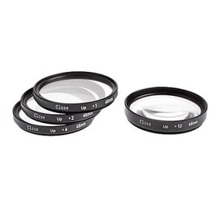 4pcs 46mm Close Up Filter Kit for Camera with Filter Bag (1, 2, 4, 10)