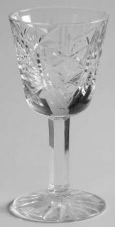 Waterford Clare Cordial Glass   Cut, Criss Cross, Curved Lines, Cut Foot
