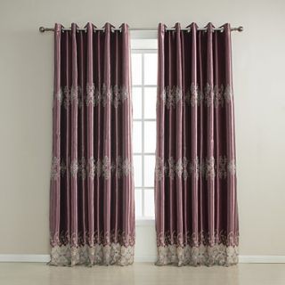 (One Pair) Tradditional Embroidery Floral Energy Saving Curtain