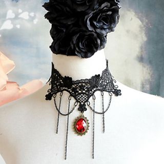 Lady Fashion BLace Lace Tassel Choker Necklaces