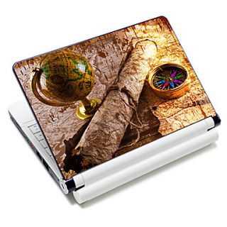 Retro Maps Pattern Laptop Protective Skin Sticker For 10/15 Laptop 18651(15 suitable for below 15)