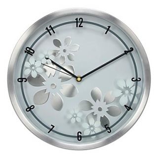 12H Floral Design Metal Wall Clock