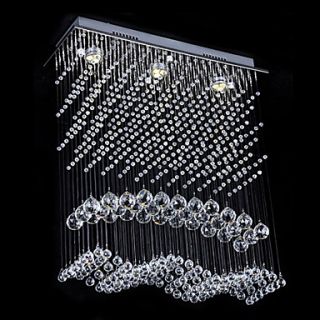Modern Crystal Ceiling Light with Warm Yellow Light Source