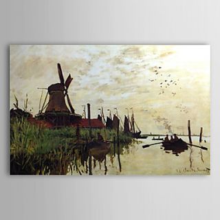 Famous Oil Painting A Windmill at Zaandam by Claude Monet