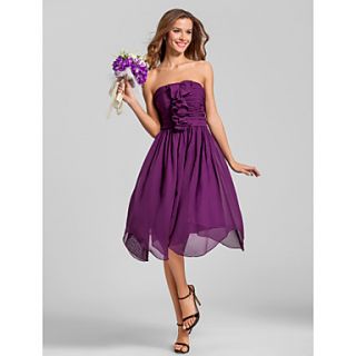 A line Strapless Chiffon Bridesmaid Dress (579736)