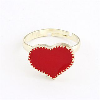 Cute Alloy Acrylic Heart Pattern Ring (Assorted Colors)