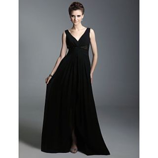 A line V neck Floor length Chiffon Evening Dress inspired by Sex and the City