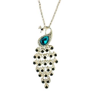 Rare Black Diamond Sapphire Peacock Tail Metal Necklace