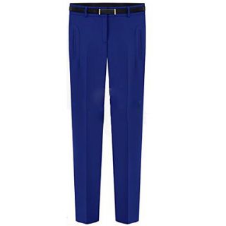 Womens Solid Color Straight Pant