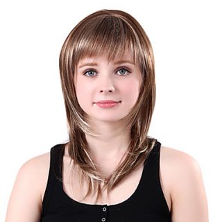 Capless Long High Quality Synthetic Grey Straight Full Bang Wings