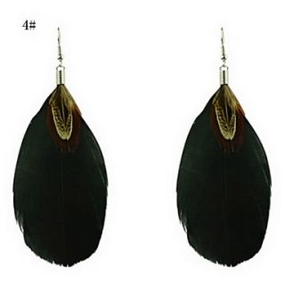 Silver Plated Feather Alloy Earrings