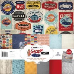 Garage Days Paper Pack 12 X12  6 Double sided Designs/2 Each + Stickers
