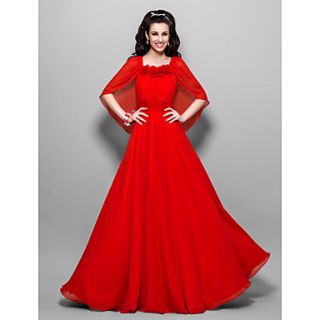 A line Off the shoulder Ankle length Chiffon Evening Dress (551368)
