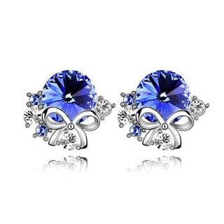 Unique Alloy Round Crystal Stud Earring (More Colors)