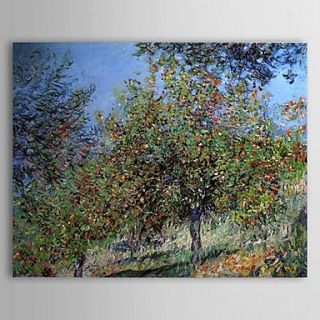 Famous Oil Painting Apple Trees on the Chantemesle Hill by Claude Monet