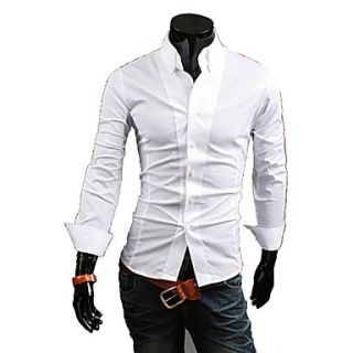 Mens Solid Color Long Sleeve Shirt