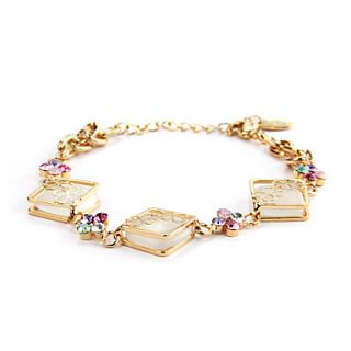 Noble 18K Gold plated with Rhinestone Womens Fashion Bracelets