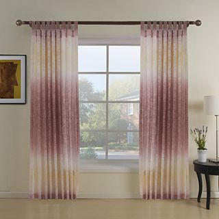 (One Pair) Pink Floral Country Energy Saving Curtain