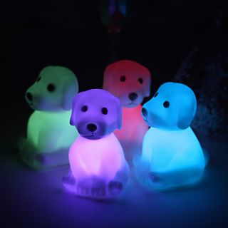Cute Vinyl Dog LED Lamp   Set of 4 (Color Changing, Built in Botton Cell)