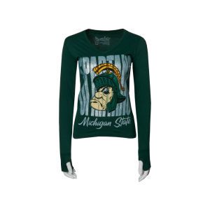 Michigan State Spartans NCAA Womens Andromeda Long Sleeve Slub Vneck T Shirt